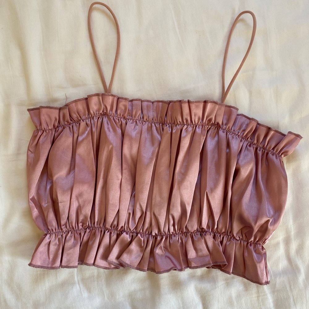 Vintage satin crop cami